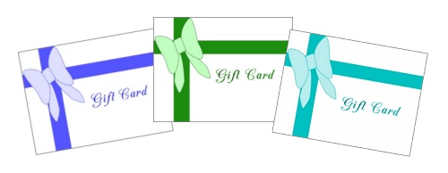 Gift cards available in a range of values